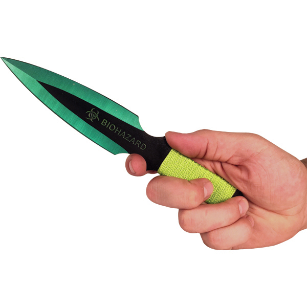 2 Piece Throwing Knife Green Color BioHazard view 6
